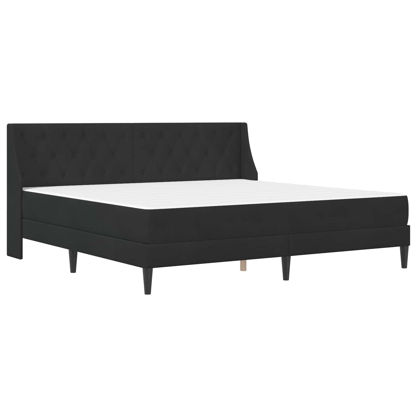 Sengeramme med madrass med hodegjerde Svart 180 x 200 cm Fløyel