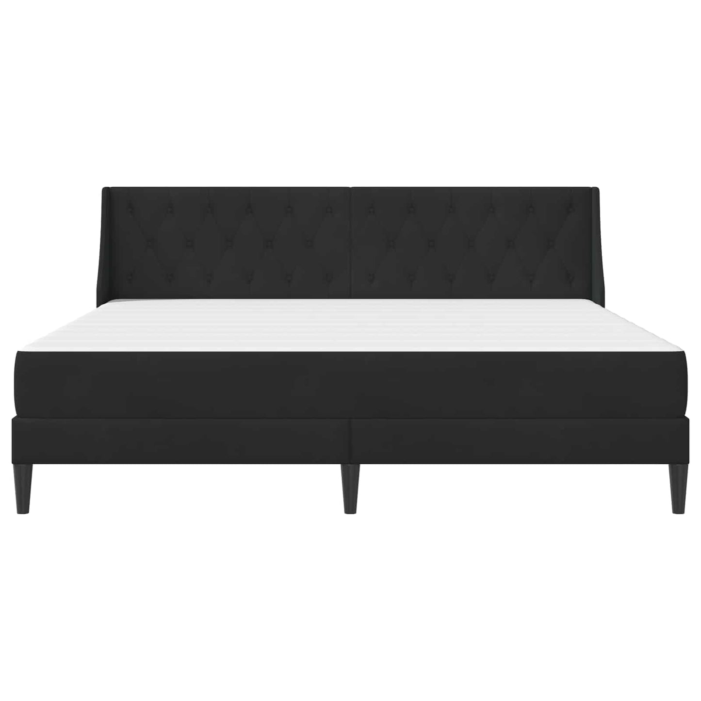Sengeramme med madrass med hodegjerde Svart 180 x 200 cm Fløyel