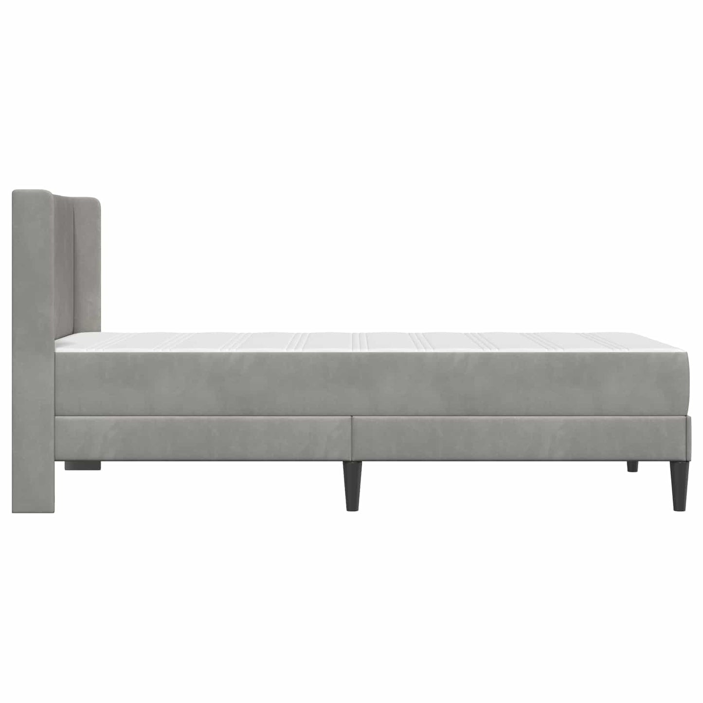 Sengeramme med madrass Lysegrå 90 x 190 cm Fløyel