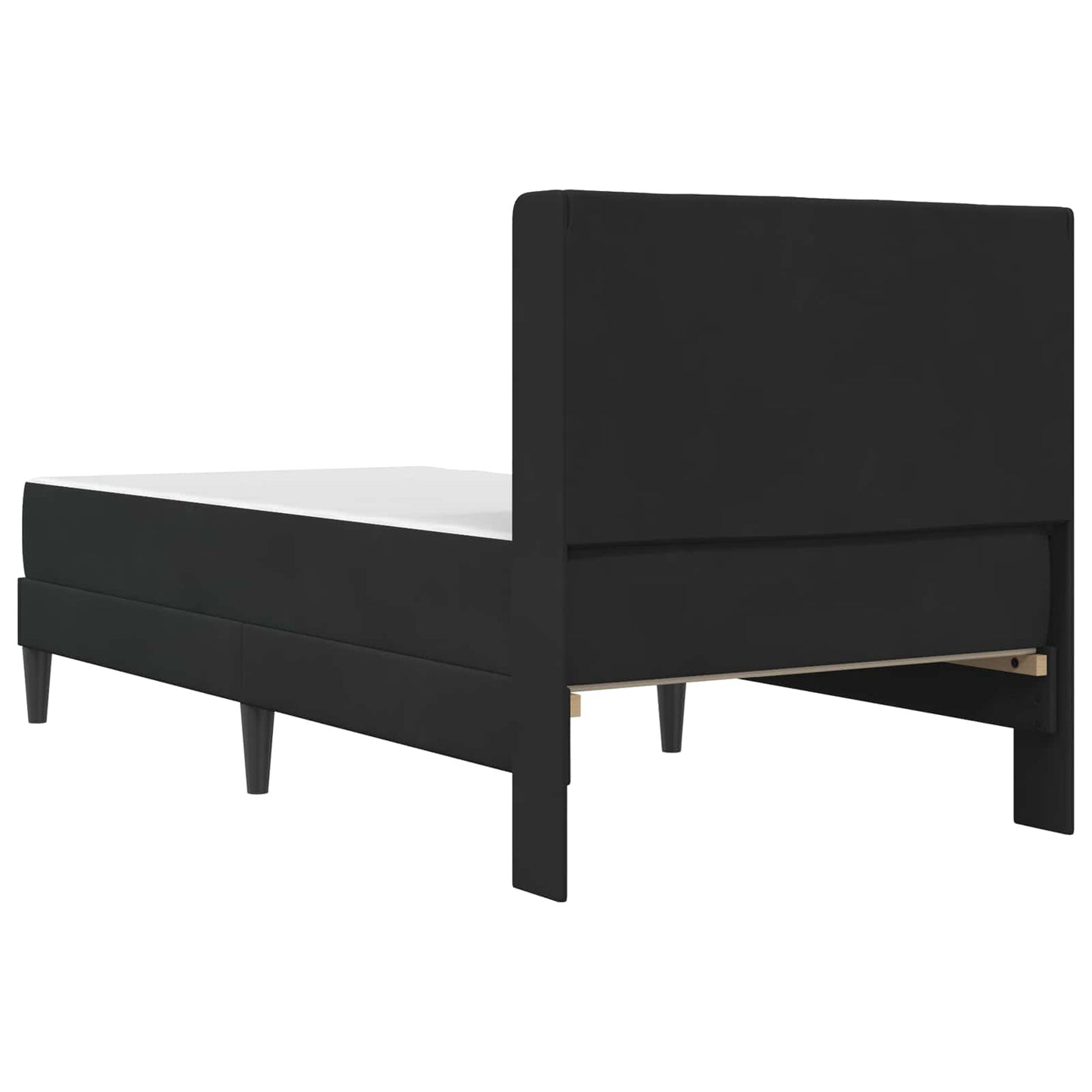 Sengeramme med madrass med hodegjerde Svart 90 x 190 cm Fløyel