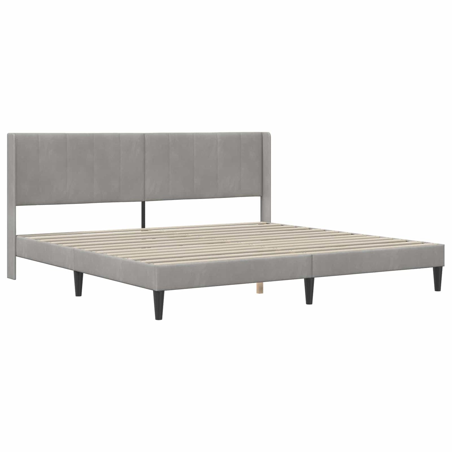 Sengeramme med madrass Lysegrå 180 x 200 cm Fløyel