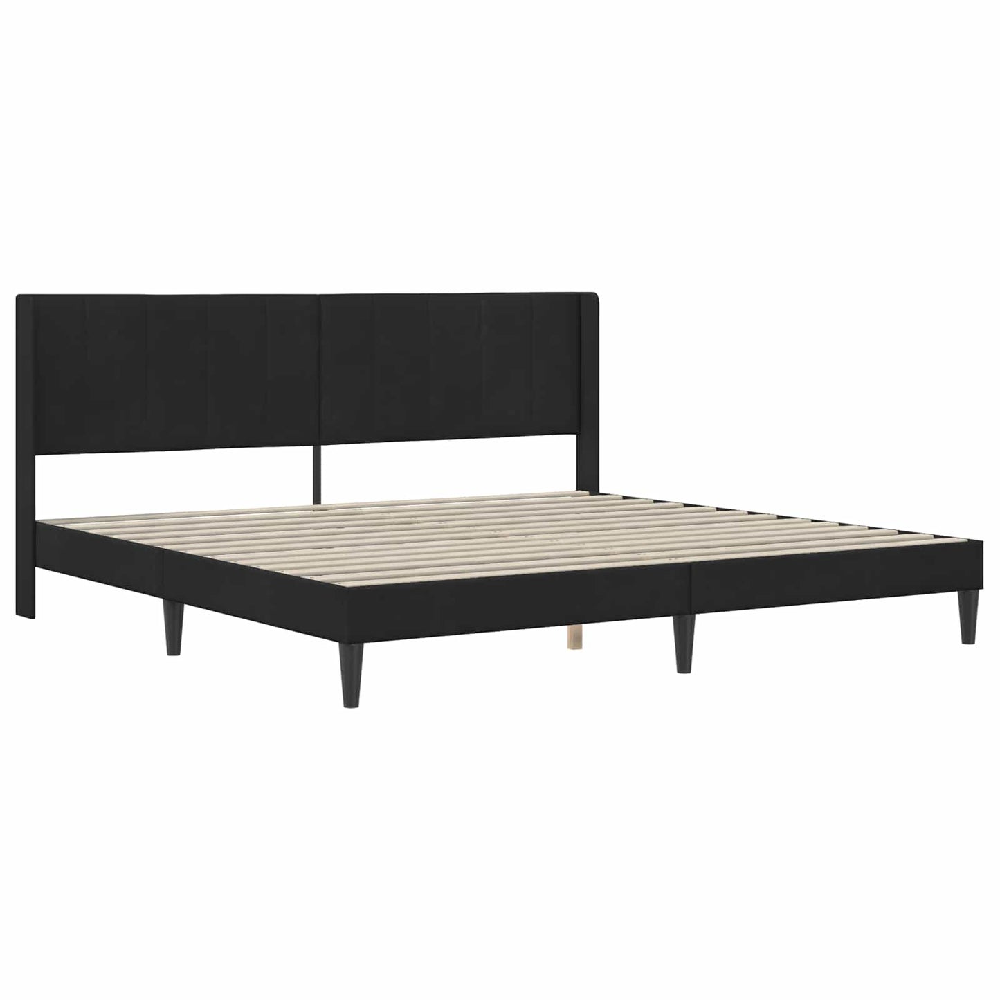 Sengeramme med madrass med hodegjerde Svart 180 x 200 cm Fløyel