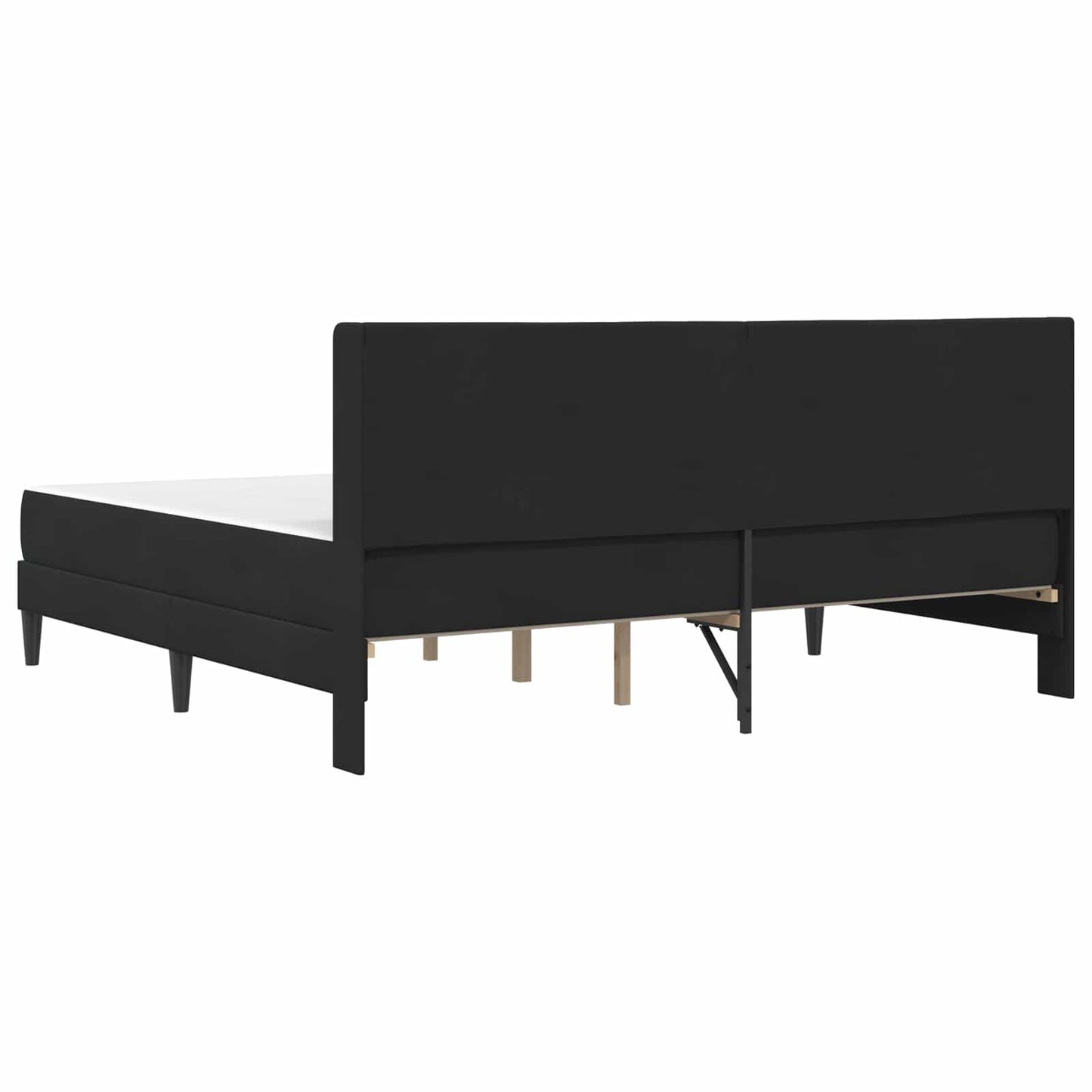 Sengeramme med madrass med hodegjerde Svart 180 x 200 cm Fløyel