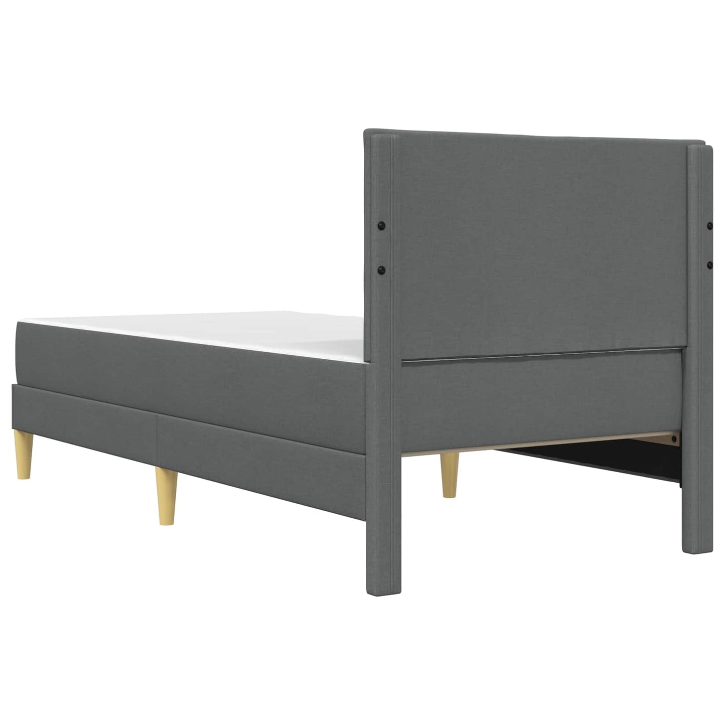 Sengeramme med madrass Mørkegrå 90 x 190 cm stoff