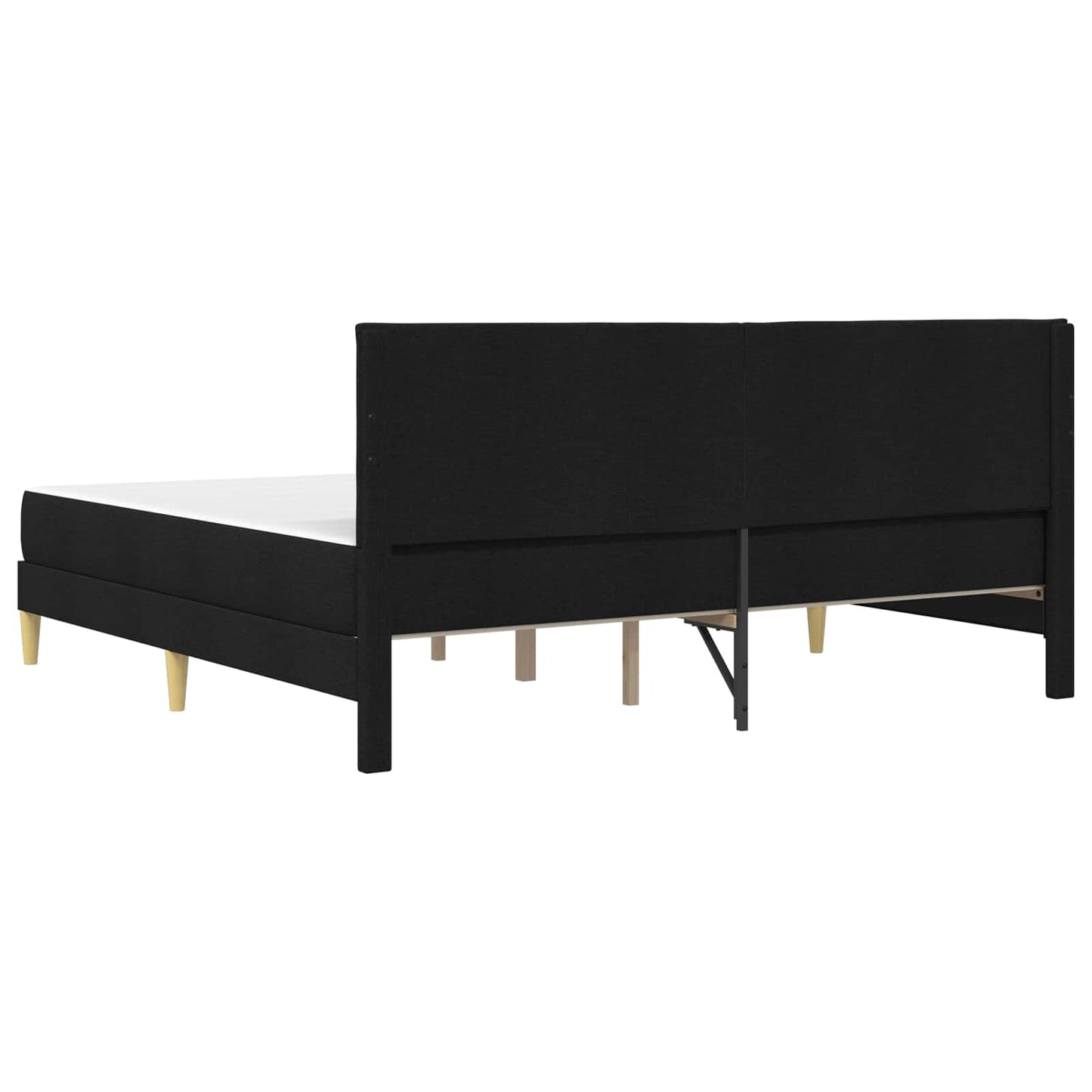 Sengeramme med madrass med hodegjerde Svart 180 x 200 cm stoff