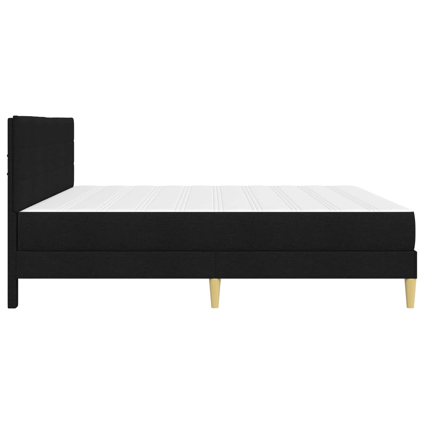Sengeramme med madrass med hodegjerde Svart 180 x 200 cm stoff