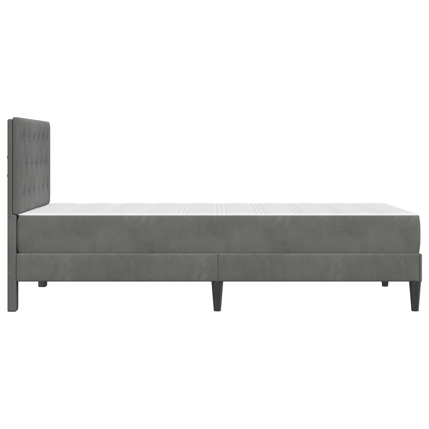 Sengeramme med madrass Mørkegrå 90 x 190 cm Fløyel
