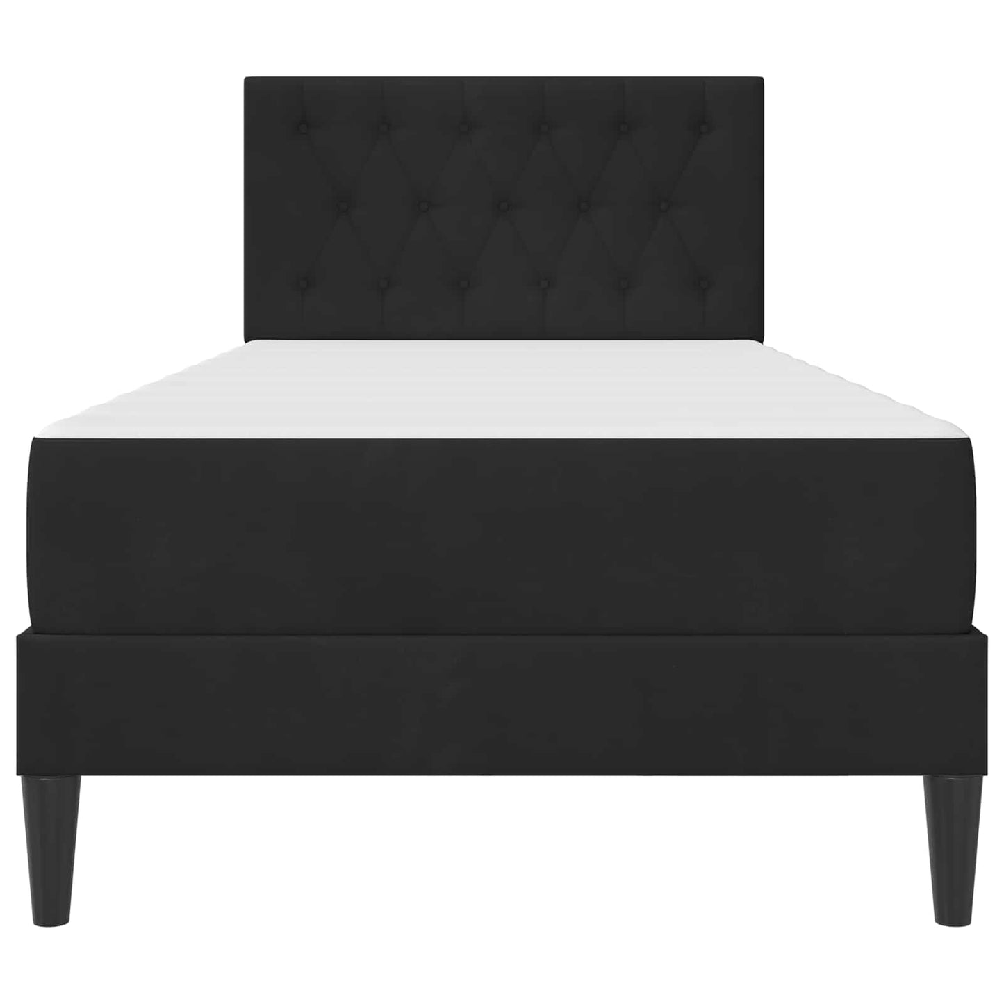 Sengeramme med madrass med hodegjerde Svart 90 x 190 cm Fløyel