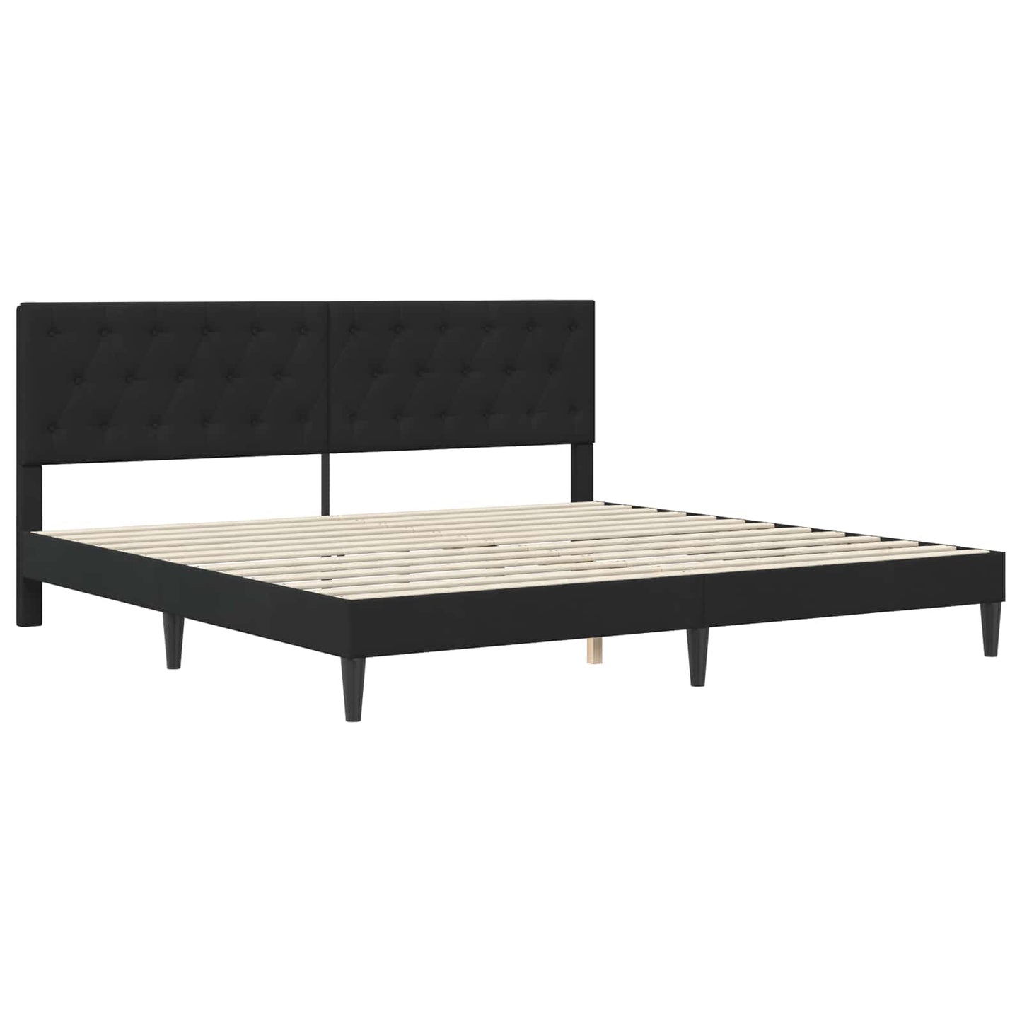 Sengeramme med madrass med hodegjerde Svart 180 x 200 cm Fløyel