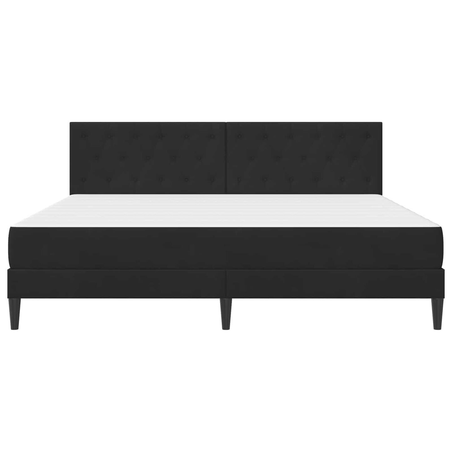 Sengeramme med madrass med hodegjerde Svart 180 x 200 cm Fløyel