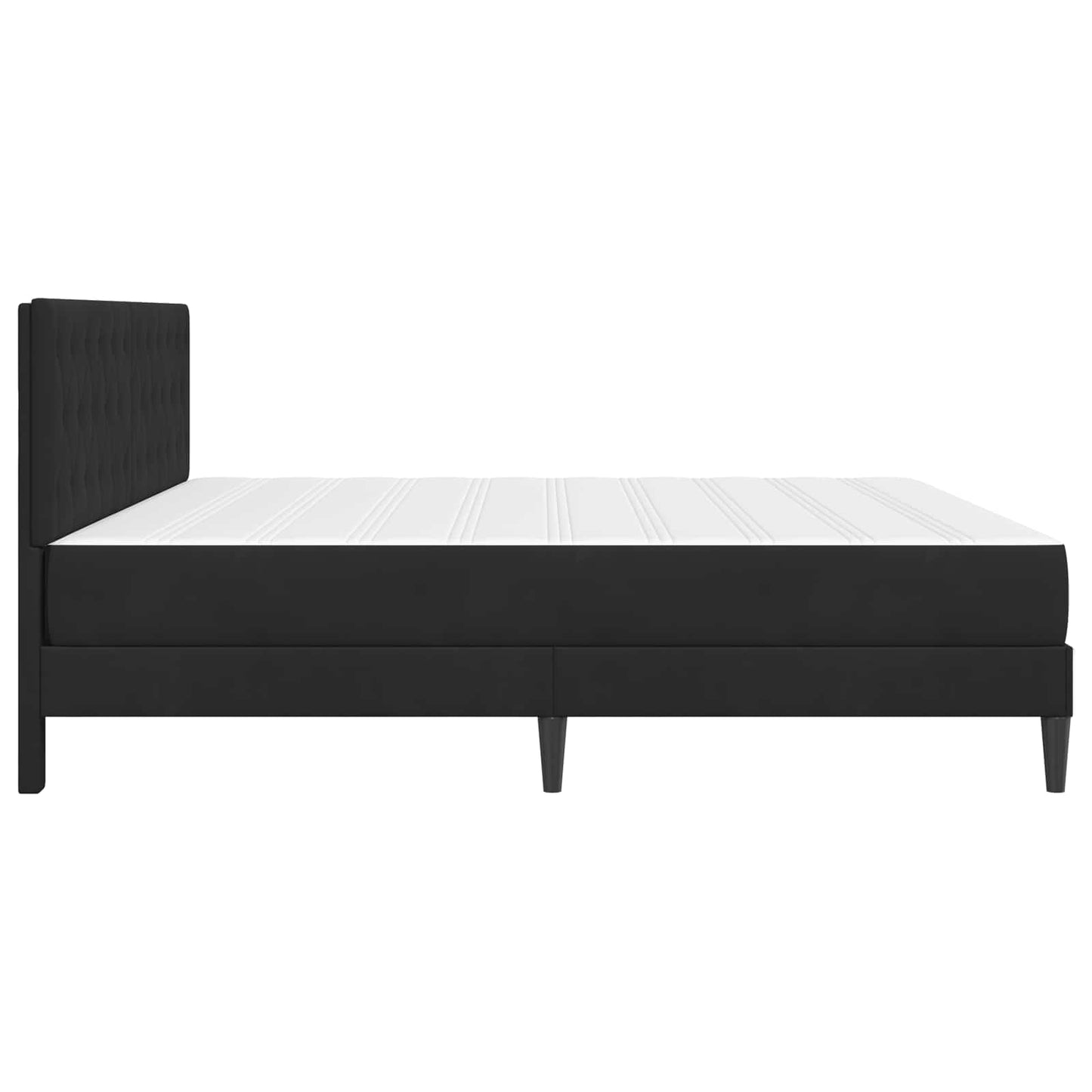 Sengeramme med madrass med hodegjerde Svart 180 x 200 cm Fløyel