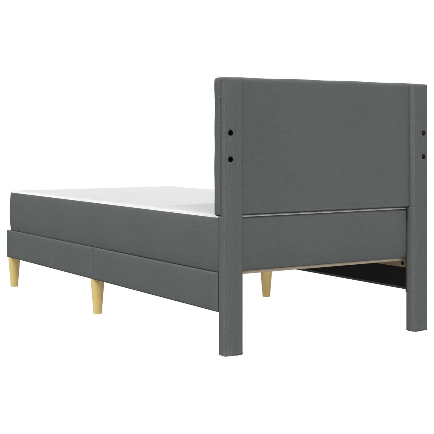 Sengeramme med madrass Mørkegrå 90 x 190 cm stoff
