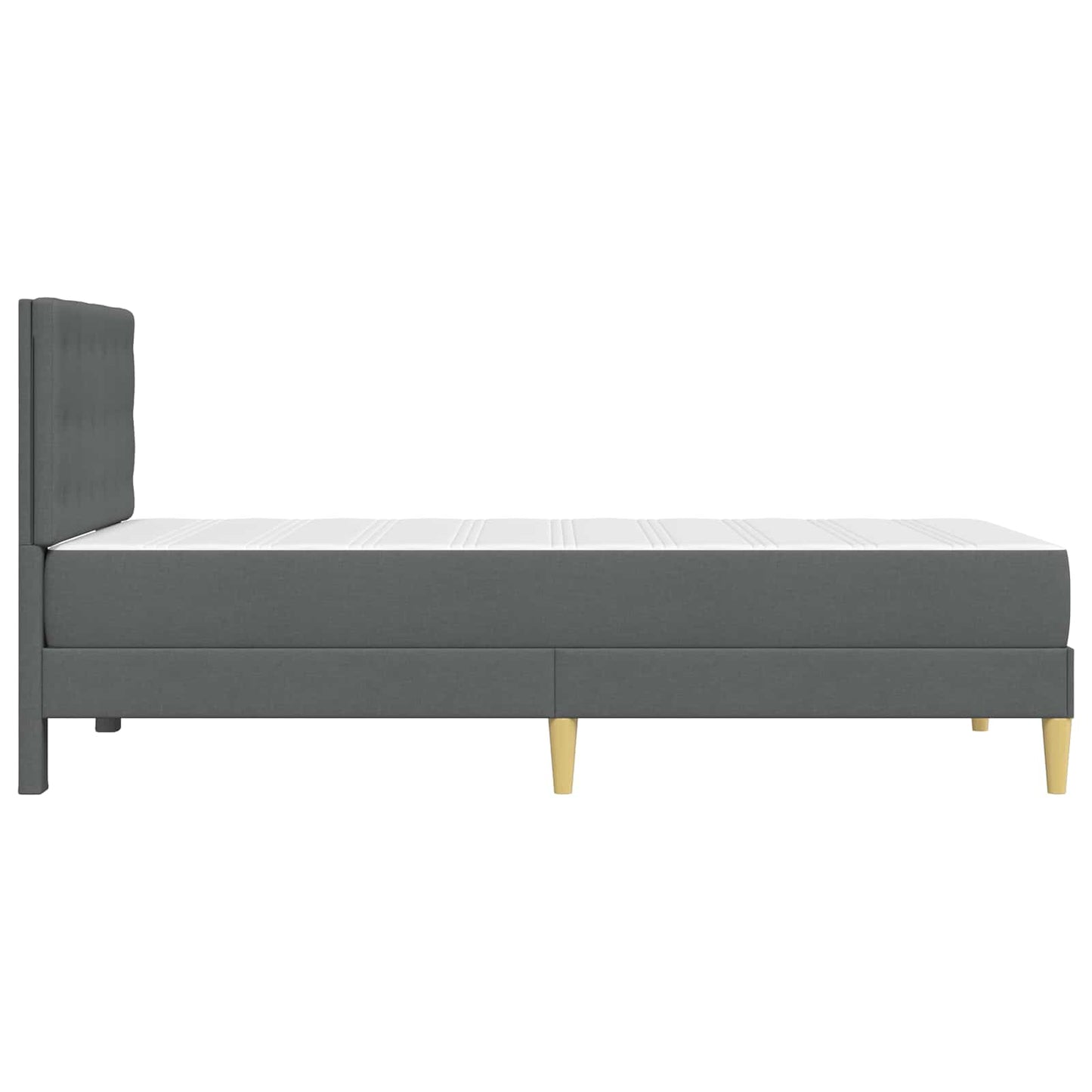 Sengeramme med madrass Mørkegrå 90 x 190 cm stoff