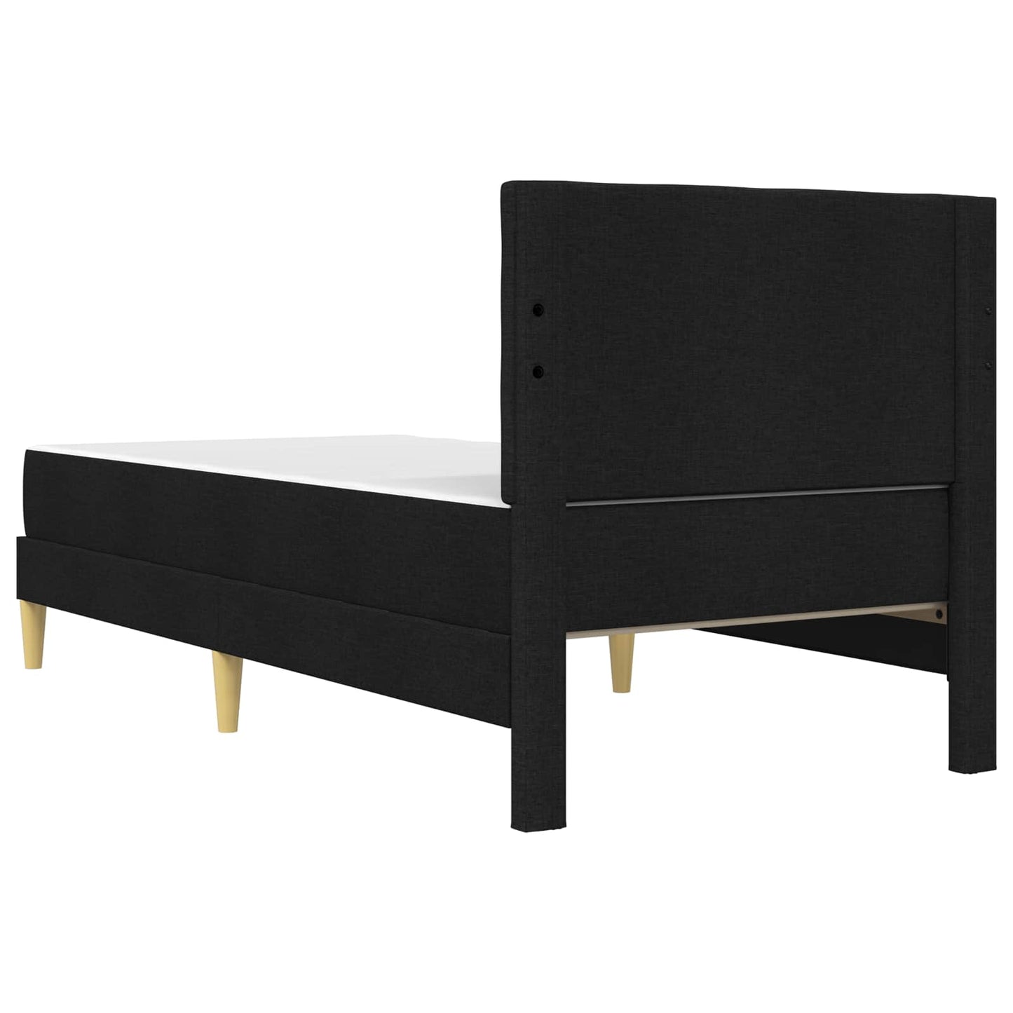 Sengeramme med madrass med hodegjerde Svart 90 x 190 cm stoff