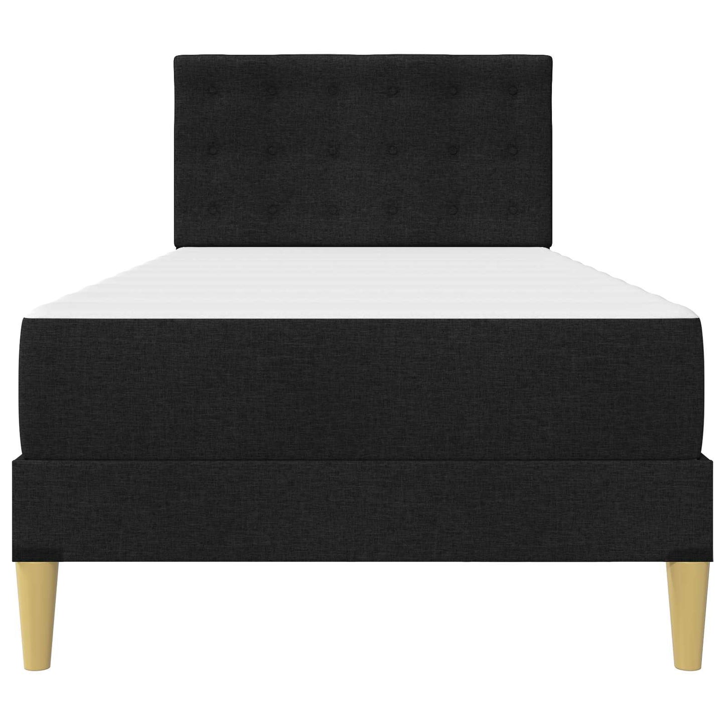 Sengeramme med madrass med hodegjerde Svart 90 x 190 cm stoff