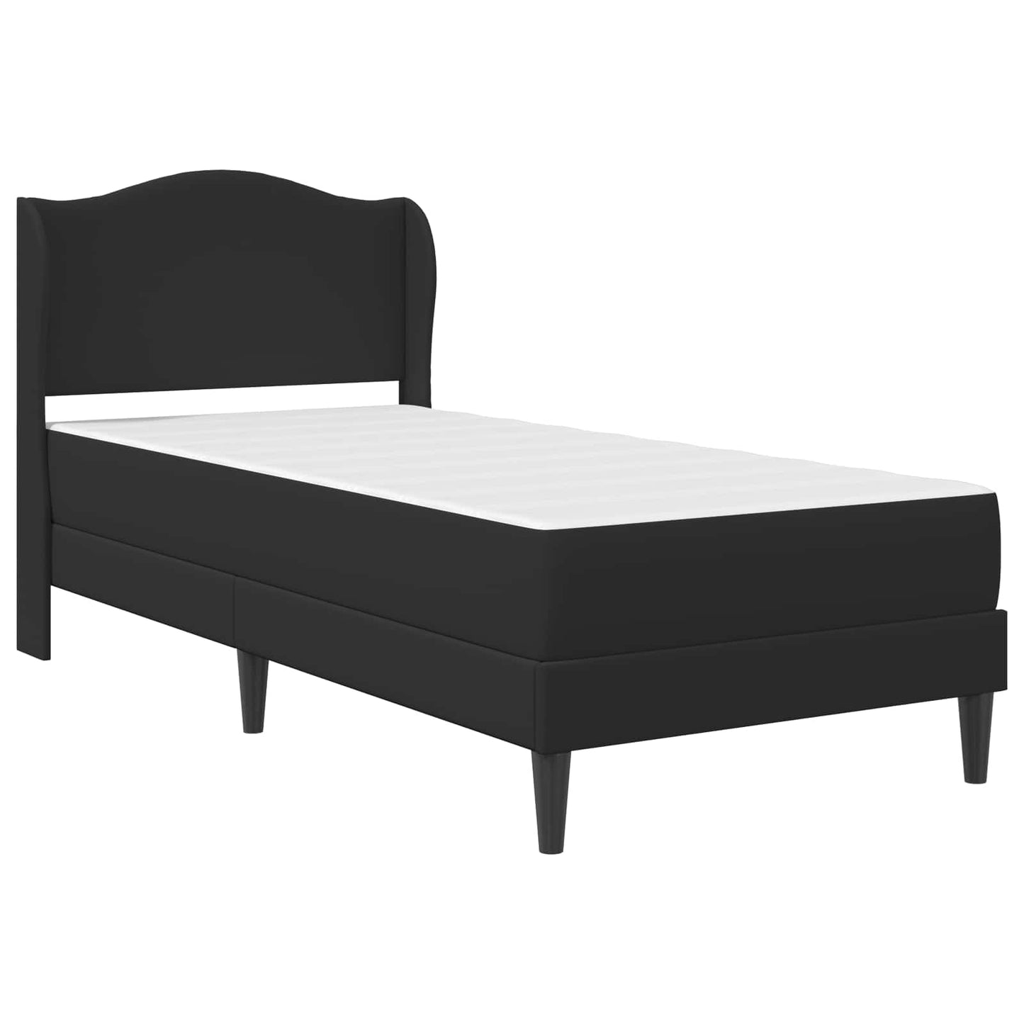 Sengestamme med hodegjerde Svart 90 x 190 cm Kunstlær