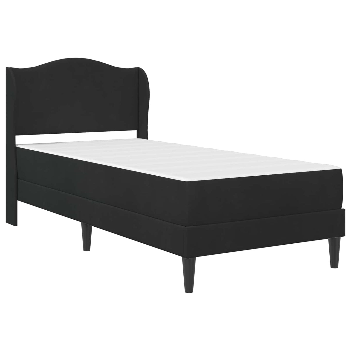 Sengestamme med hodegjerde Svart 90 x 190 cm Fløyel