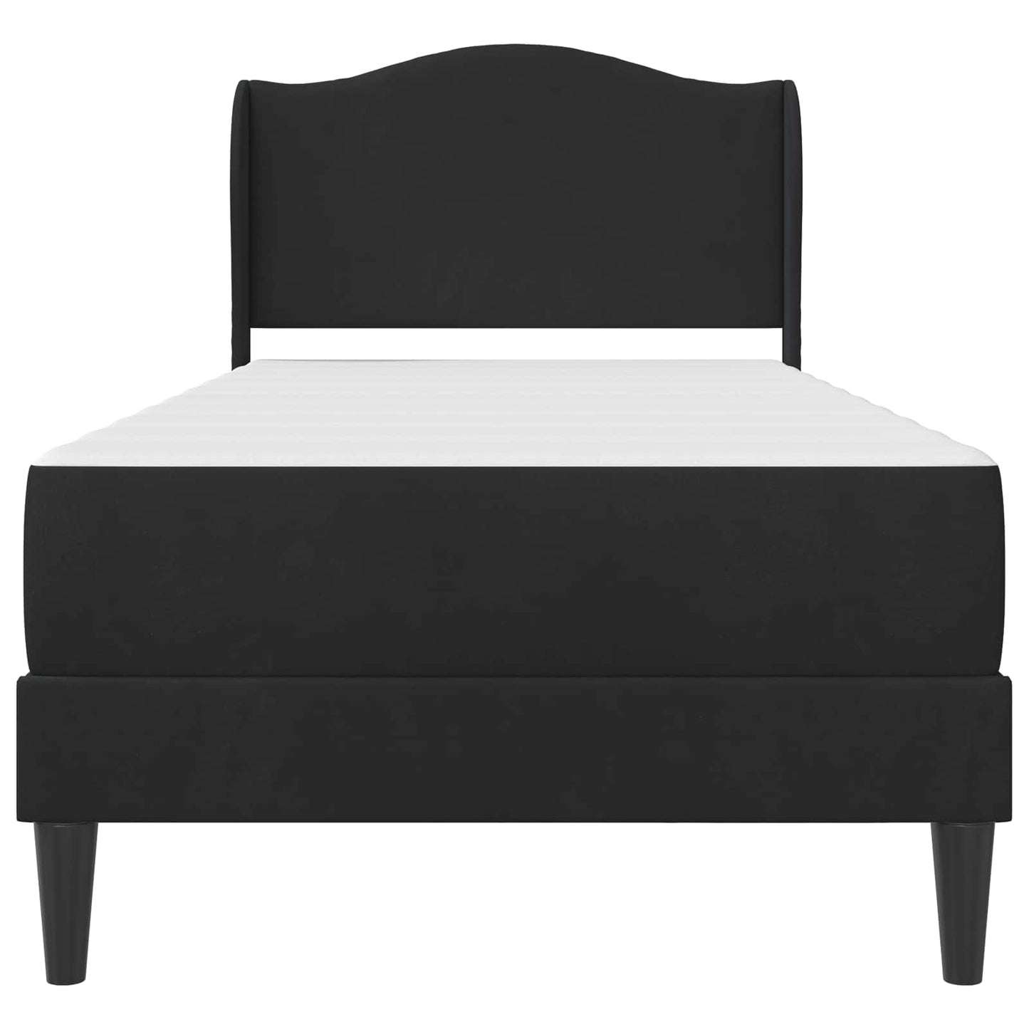Sengestamme med hodegjerde Svart 90 x 190 cm Fløyel