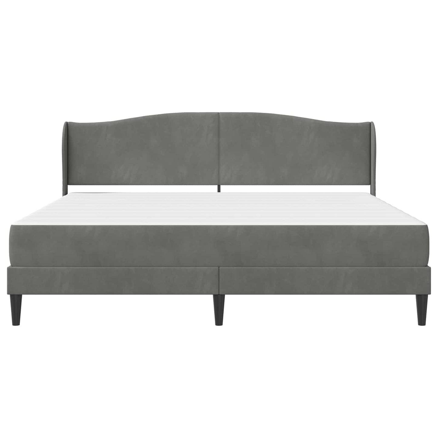Sengestamme med hodegjerde Mørkegrå 180 x 200 cm Fløyel