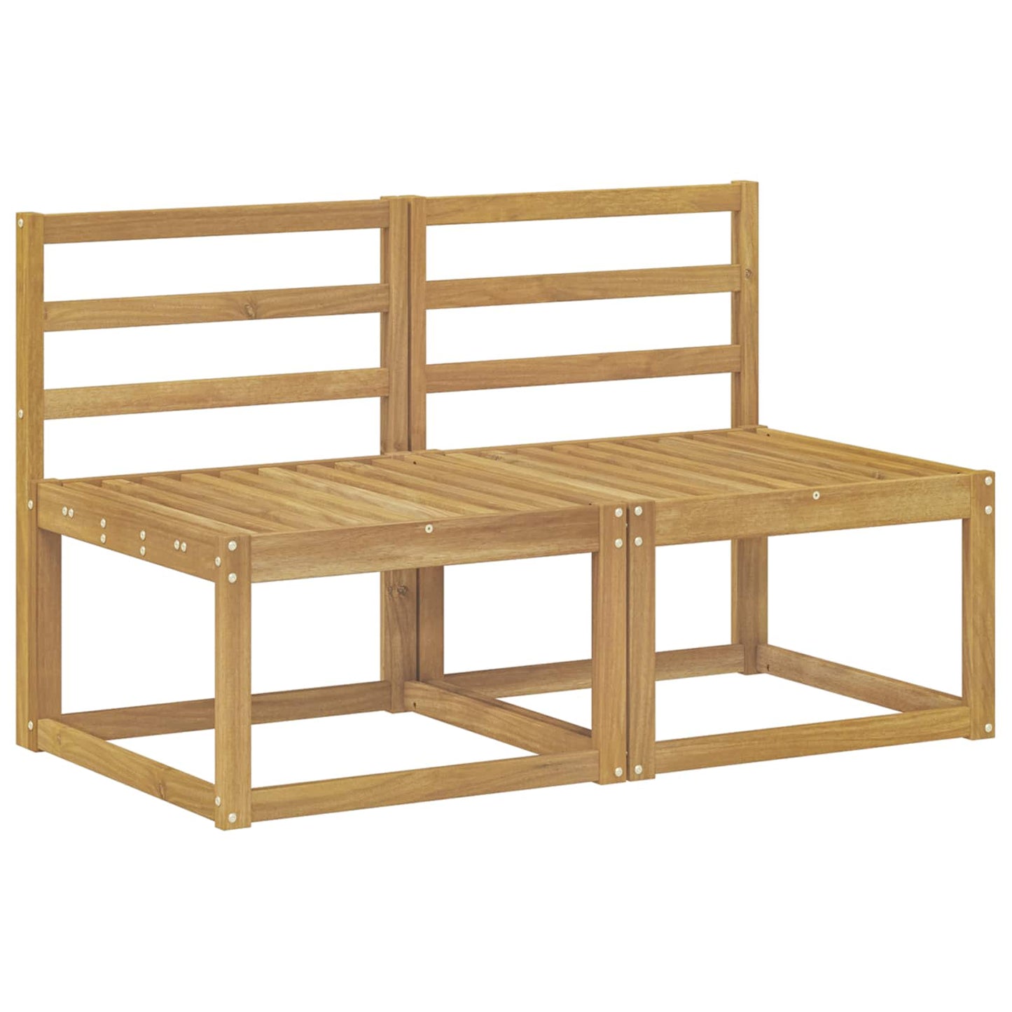 2 Stk Ute Midt Sofa Solid akasietre Hvit 59 x 63 x 73 cm