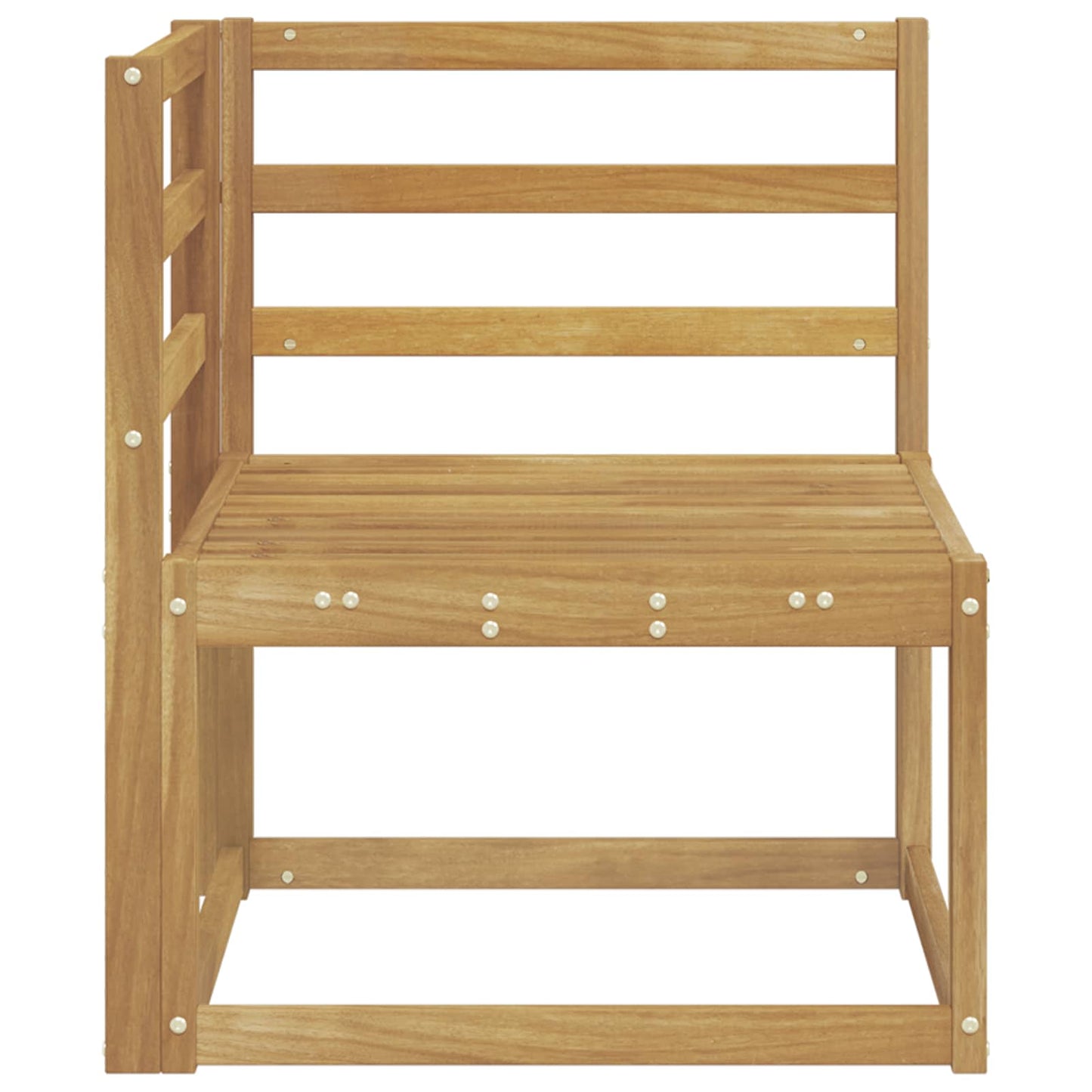Ute Hjørnesofa Solid akasietre Hvit 63 x 63 x 73 cm