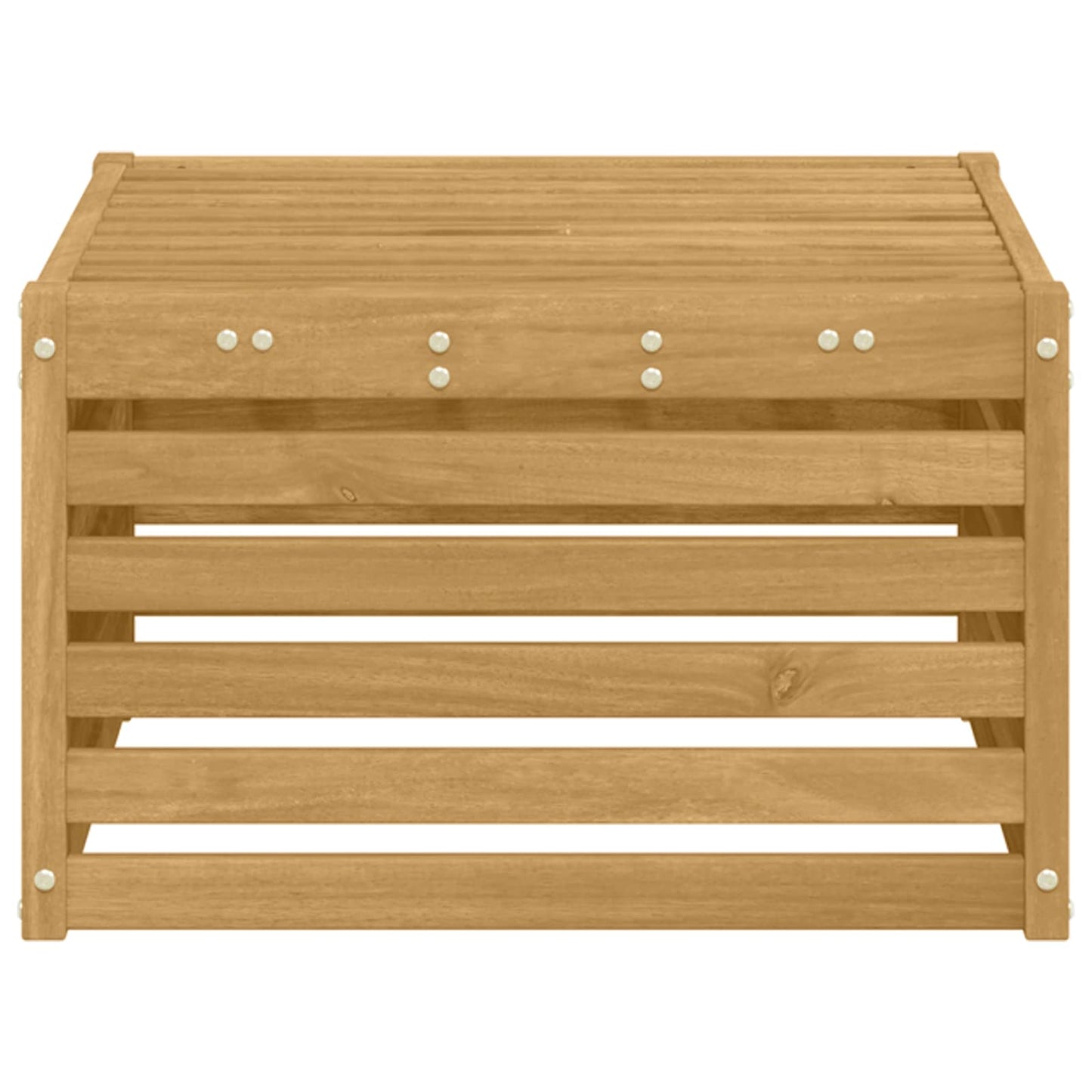Ute fotstøtte Solid akasietre Hvit 59 x 59 x 37 cm