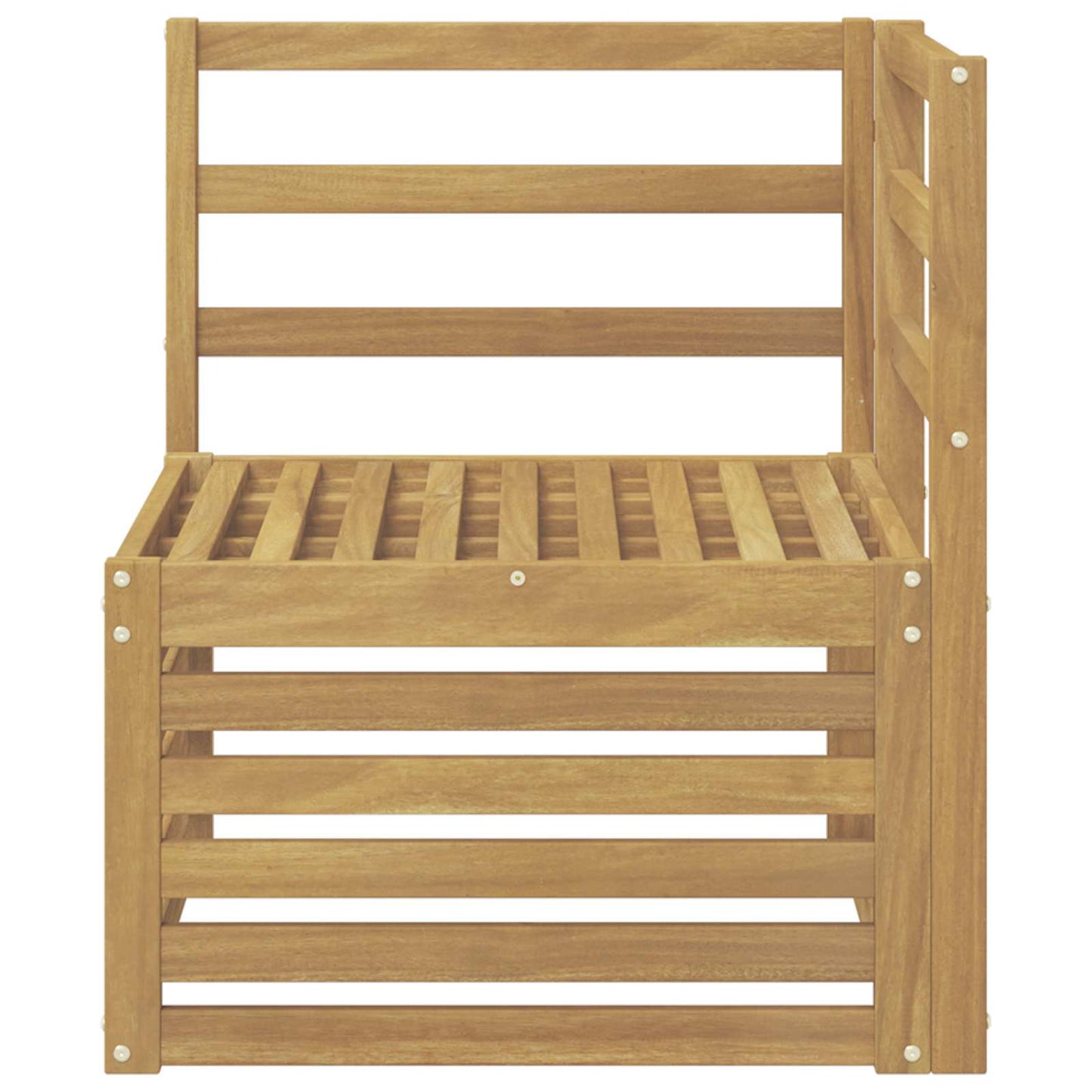 Ute Hjørnesofa Solid akasietre Hvit 63 x 63 x 73 cm