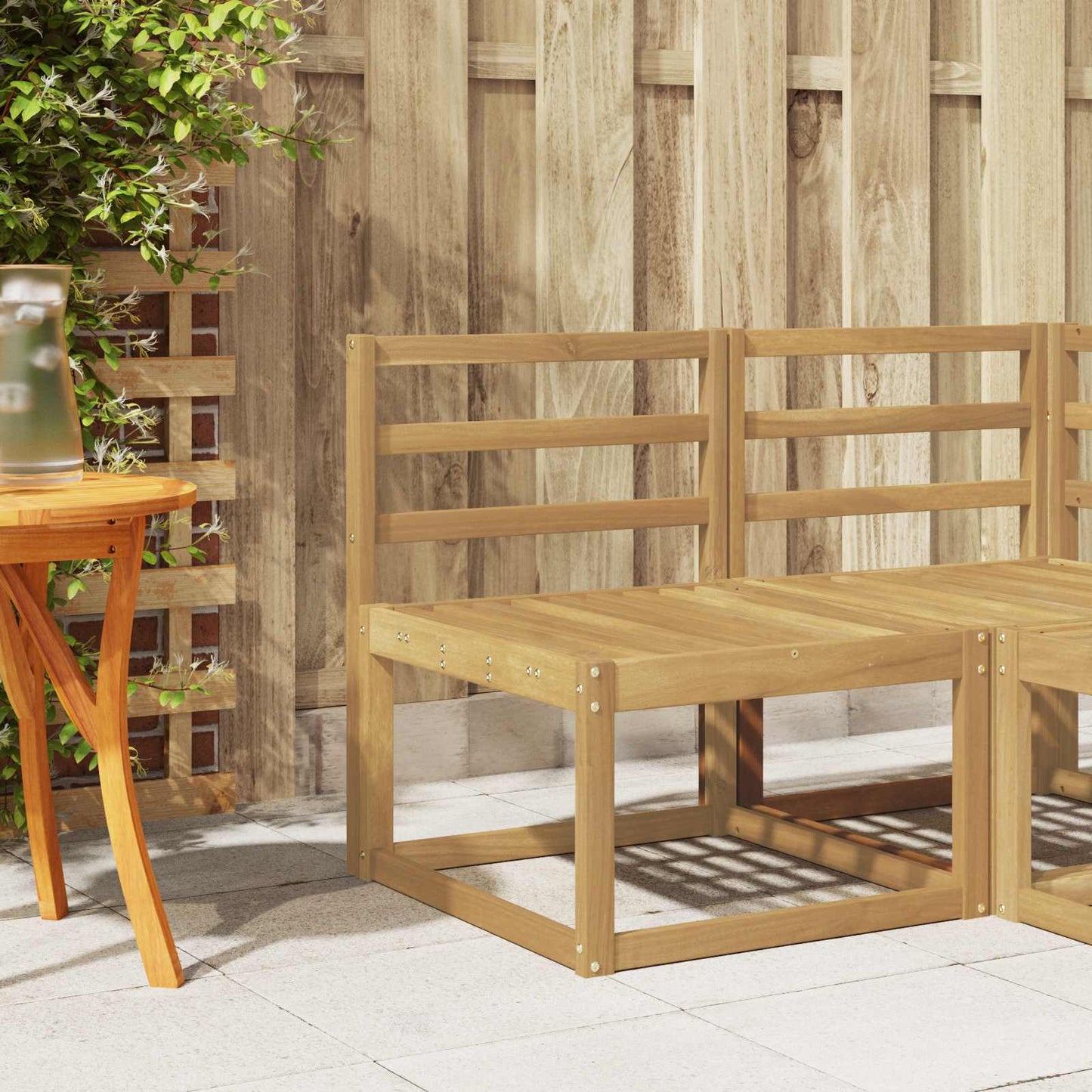 Ryggstøtte modul Hvit 59 x 4 x 73 cm Solid akasietre