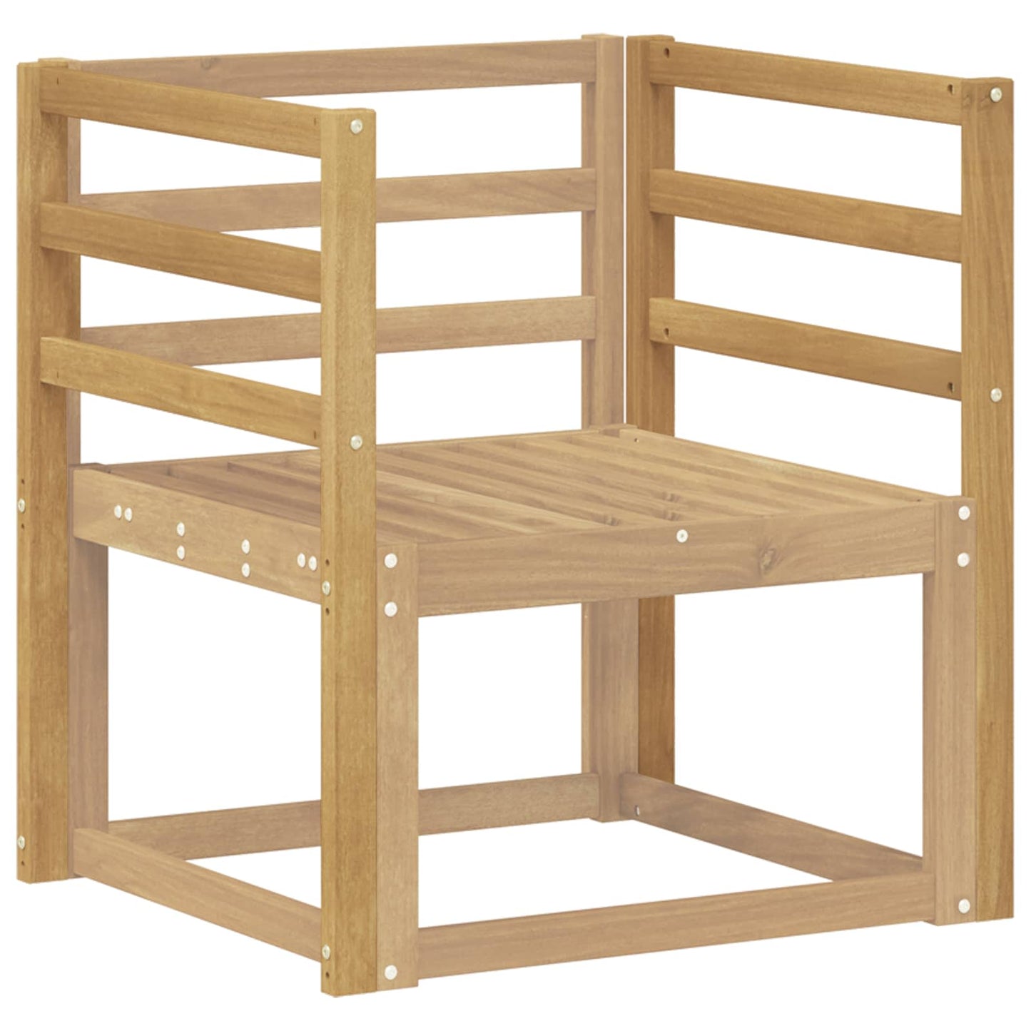 Armlen modulen 2 pcs Hvit 59 x 4 x 73 cm Solid akasietre
