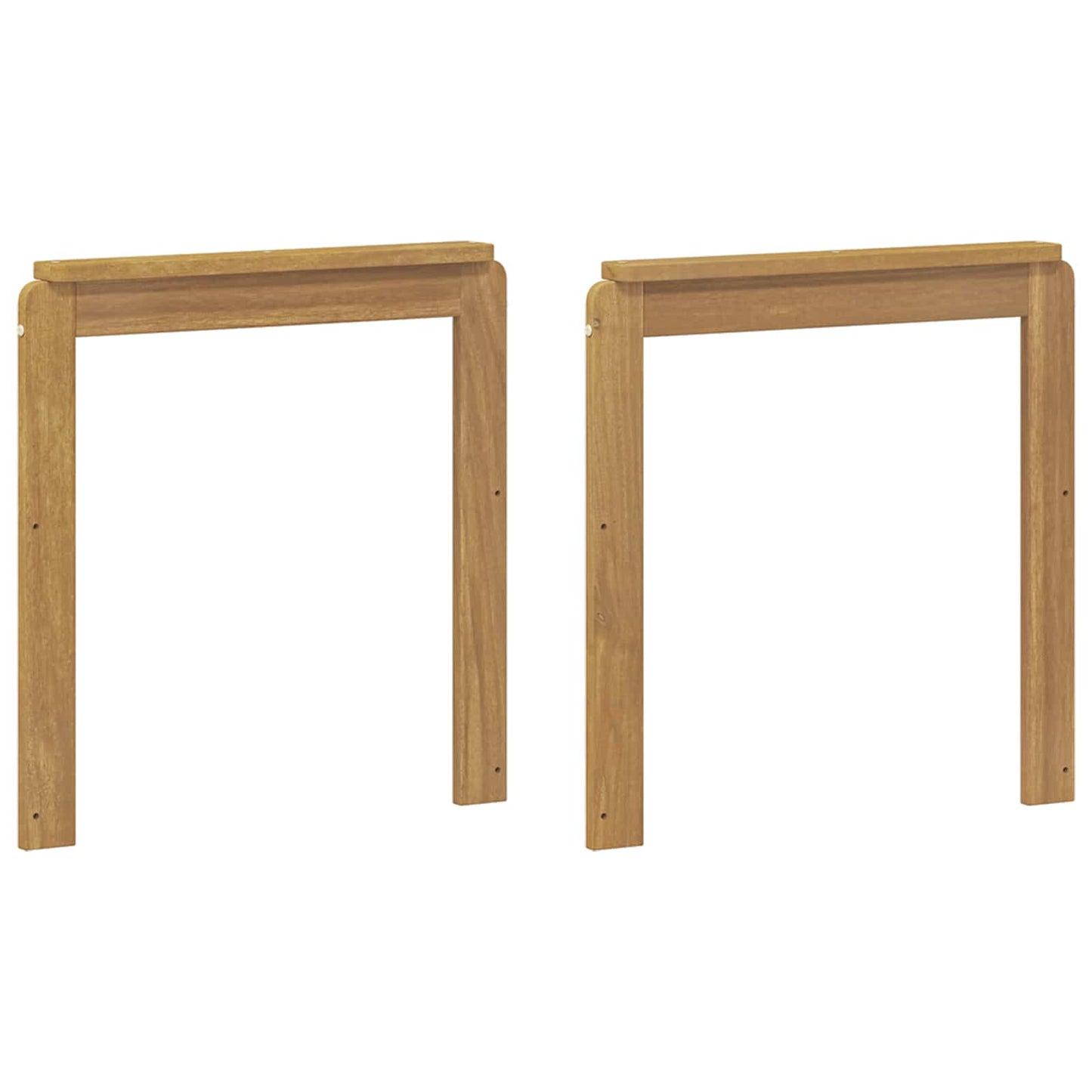 Armlene Modul 2 pcs Hvit 59 x 6 x 61 cm Solid akasietre