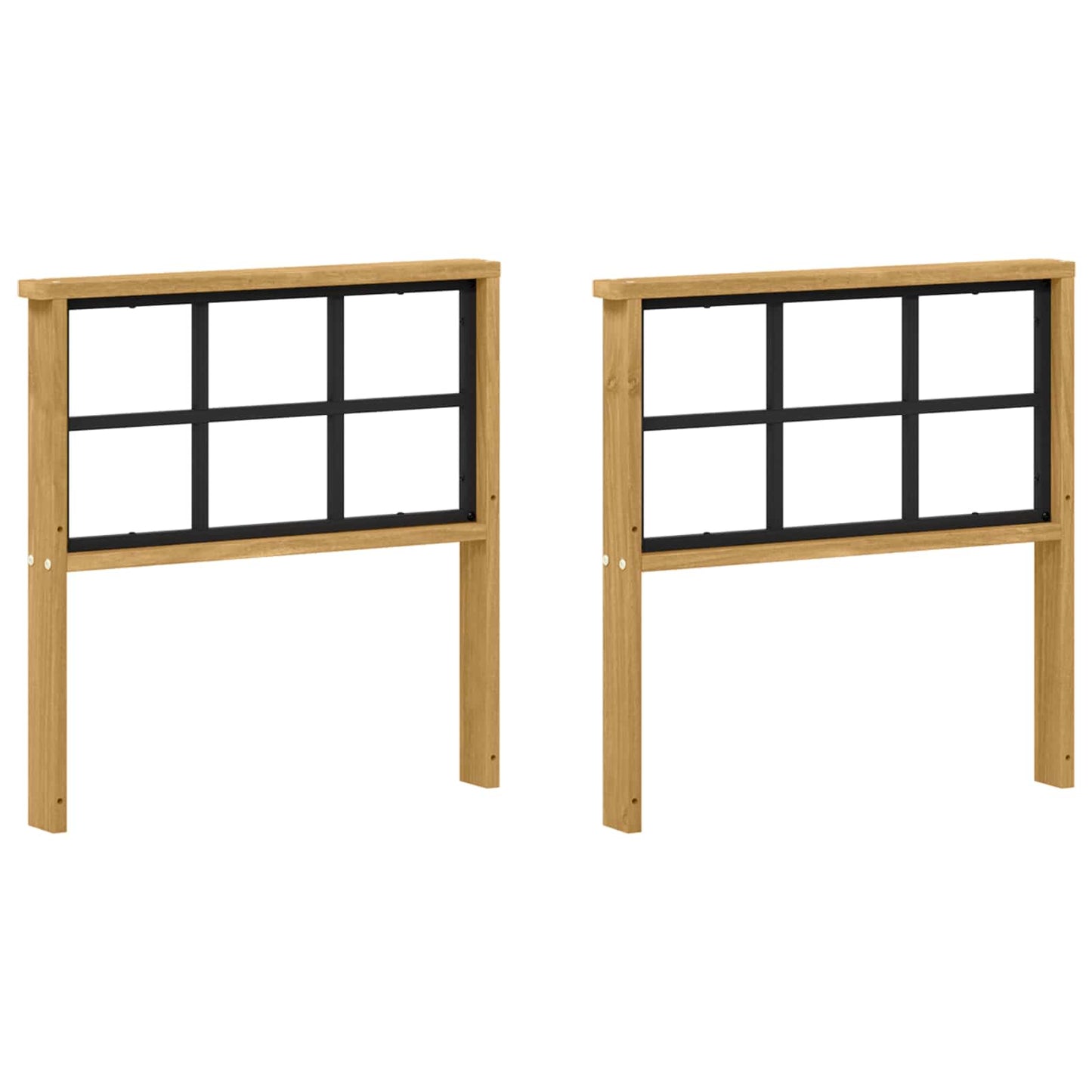 Armlene Modul 2 pcs Hvit 60 x 6 x 61 cm Solid akasietre