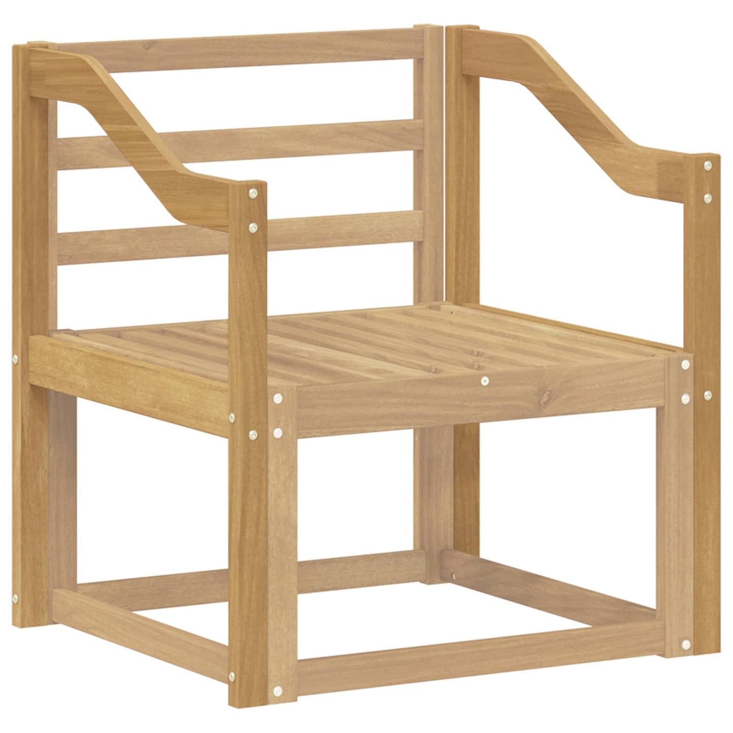 Armlen modulen 2 pcs Hvit 59 x 4 x 73 cm Solid akasietre