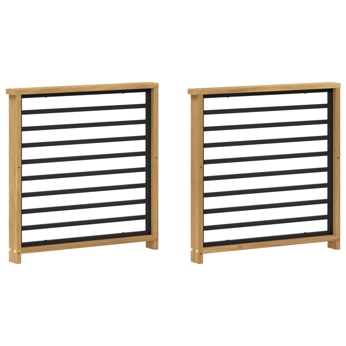 Armlene Modul 2 pcs Hvit 60 x 6 x 61 cm Solid akasietre