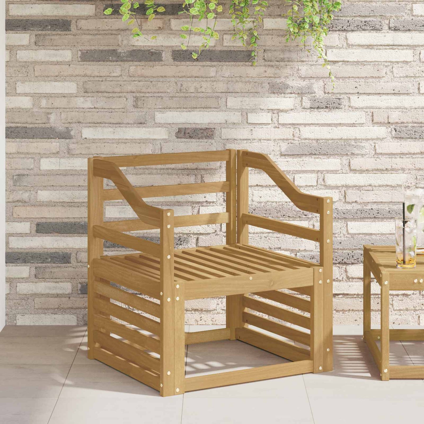 Armlene Modul 2 pcs Hvit 59 x 4 x 73 cm Solid akasietre