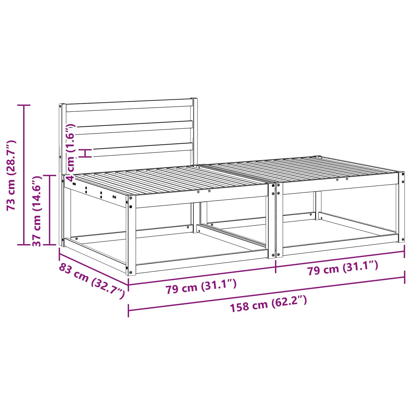 2 Stk Ute fotstøtte Polyester Hvit