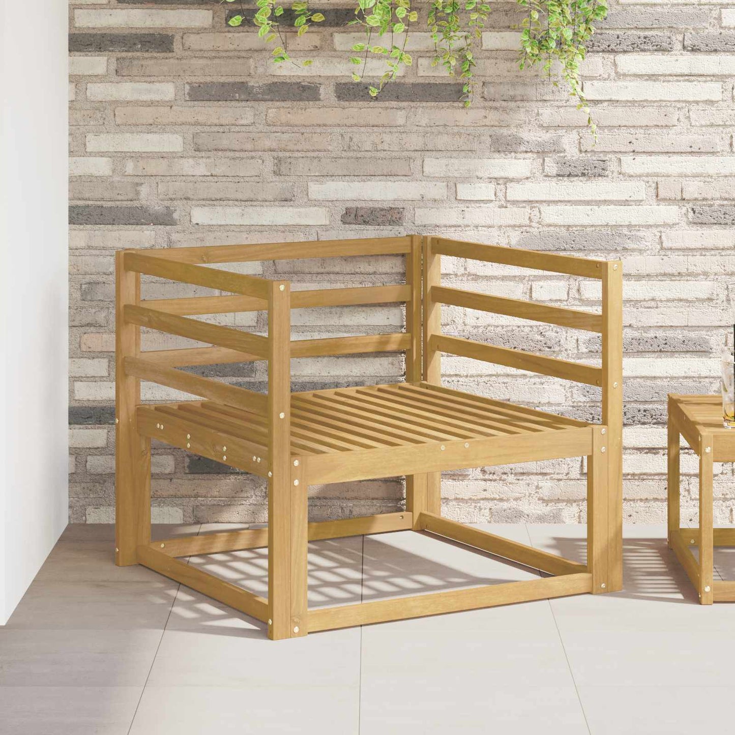 Armlene Modul 2 pcs Hvit 79 x 4 x 73 cm Solid akasietre