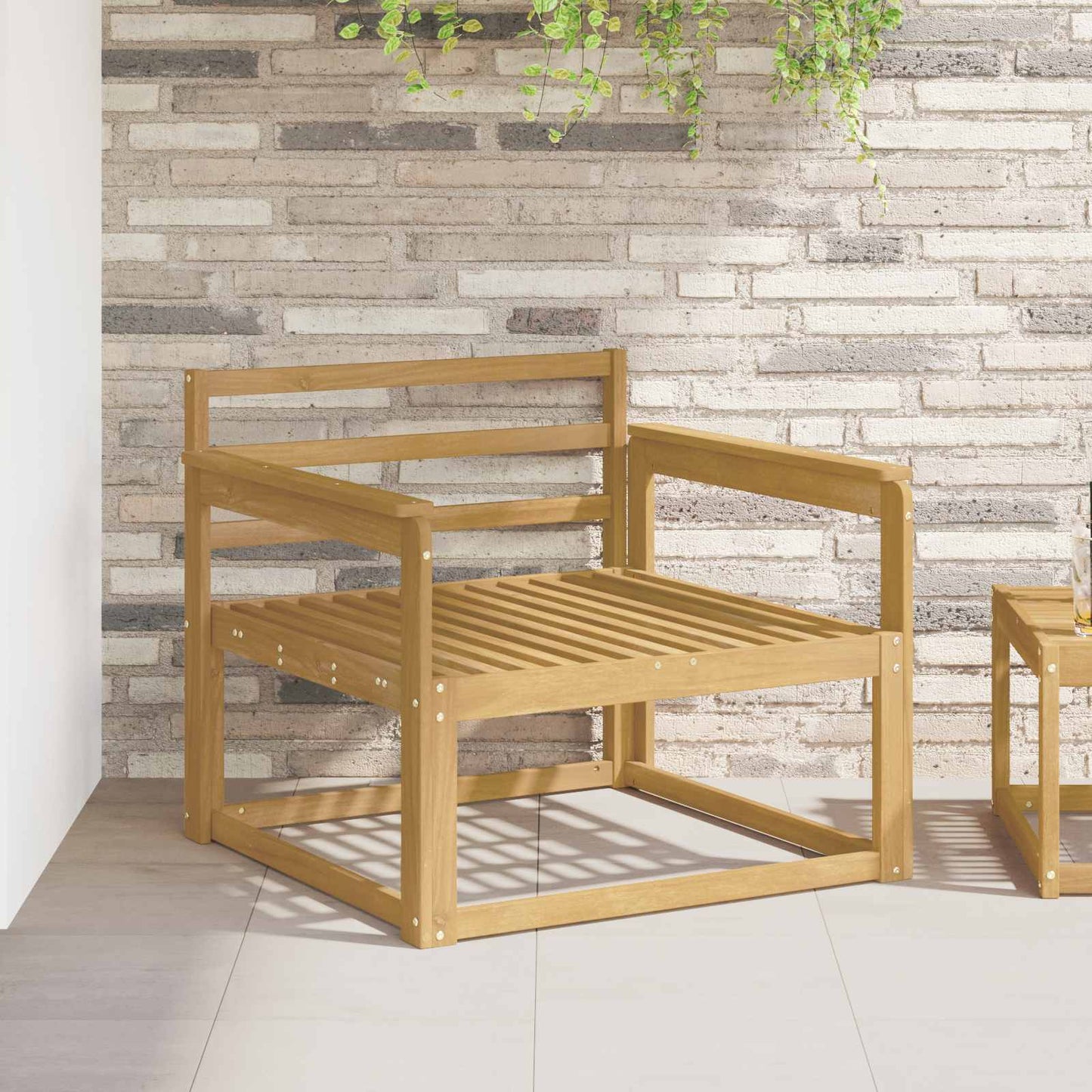 Armlene Modul 2 pcs Hvit 79 x 6 x 61 cm Solid akasietre