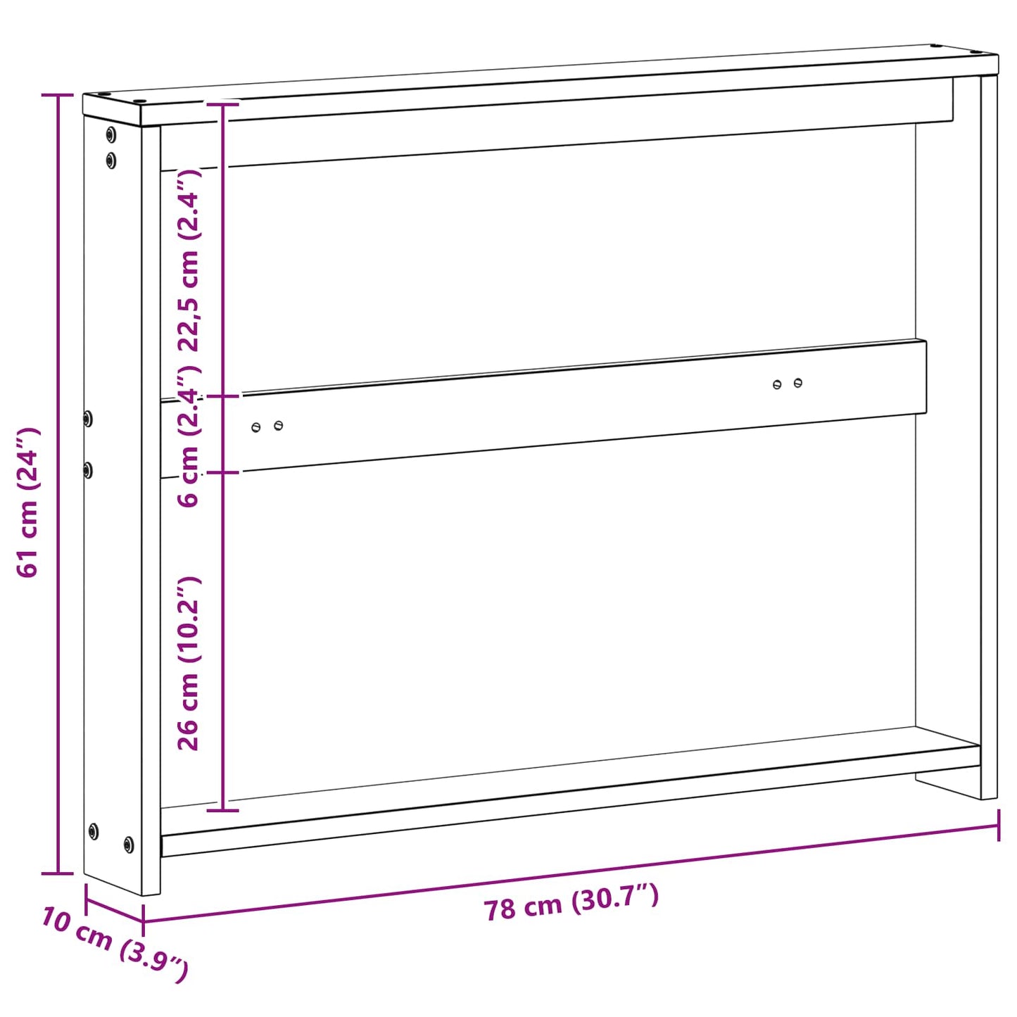Armlenksmodul 2 pcs Hvit 78,5 x 10 x 61 cm Solid akasietre