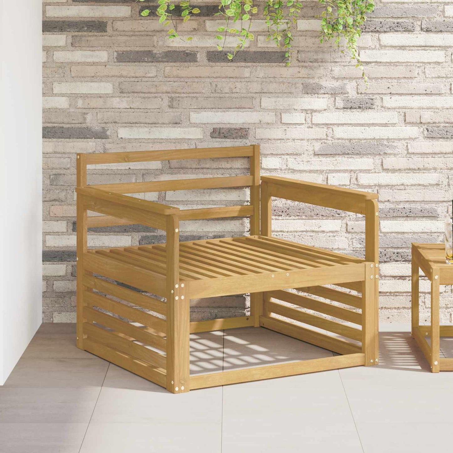 Armlene Modul 2 pcs Hvit 79 x 6 x 61 cm Solid akasietre