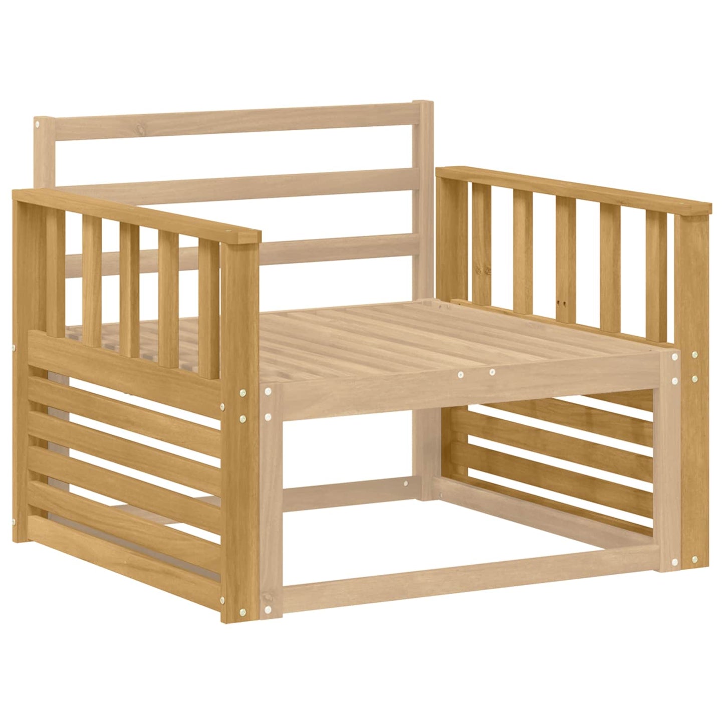 Armlene Modul 2 pcs Hvit 80 x 6 x 61 cm Solid akasietre
