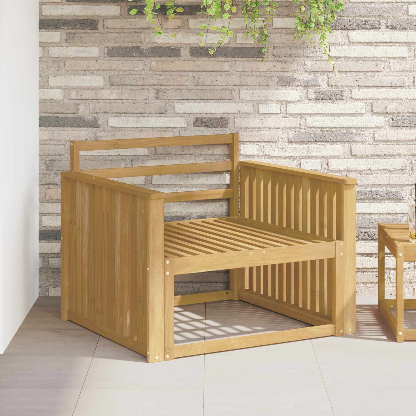 Armlene Modul 2 pcs Hvit 80 x 6 x 61 cm Solid akasietre