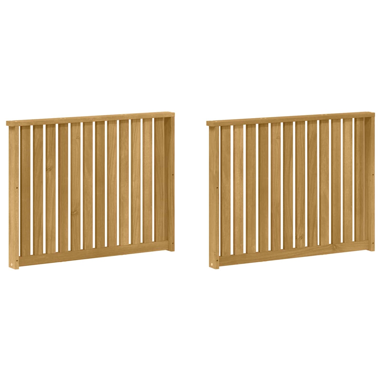 Armlene Modul 2 pcs Hvit 80 x 6 x 61 cm Solid akasietre