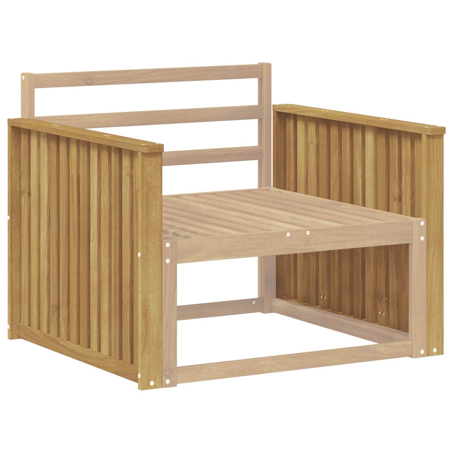 Armlene Modul 2 pcs Hvit 80 x 6 x 61 cm Solid akasietre