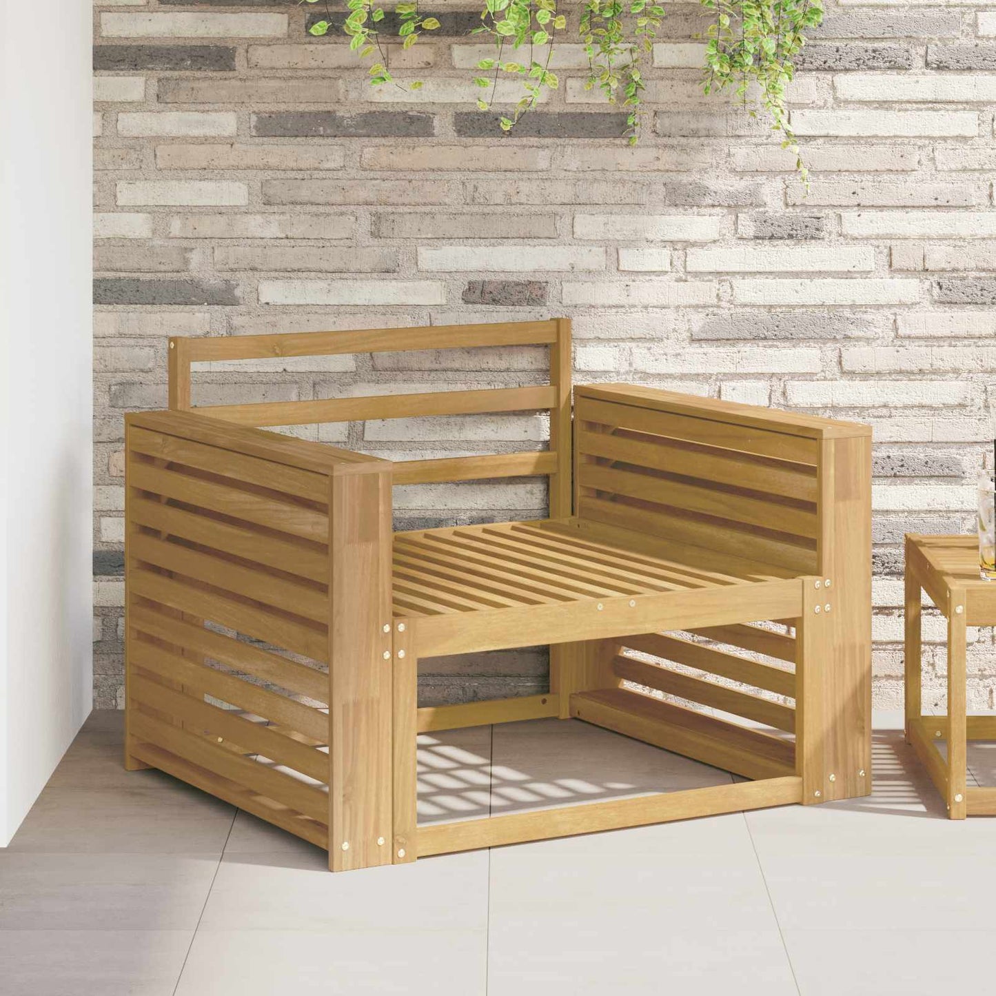 Armlene Modul 2 pcs Hvit 78,5 x 10 x 61 cm Solid akasietre