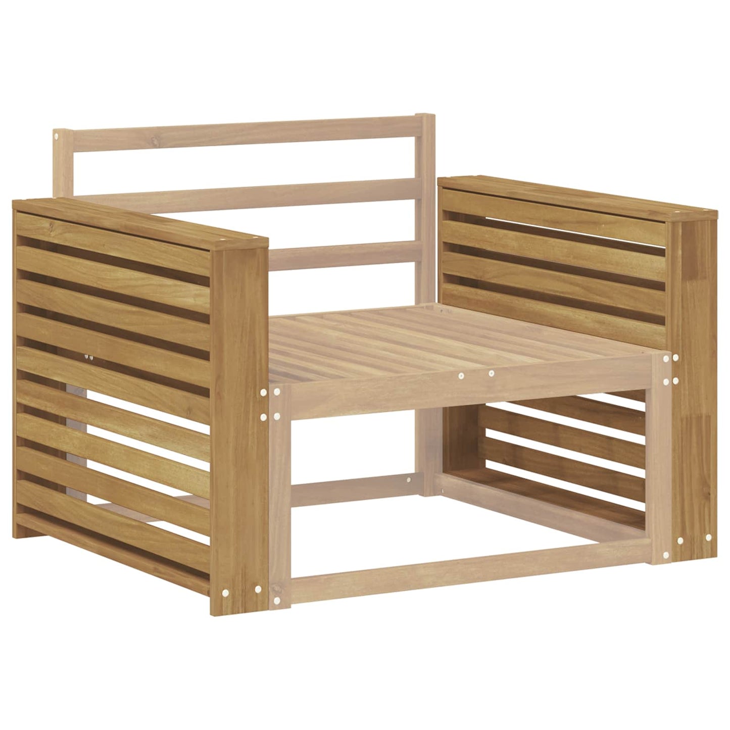 Armlene Modul 2 pcs Hvit 78,5 x 10 x 61 cm Solid akasietre