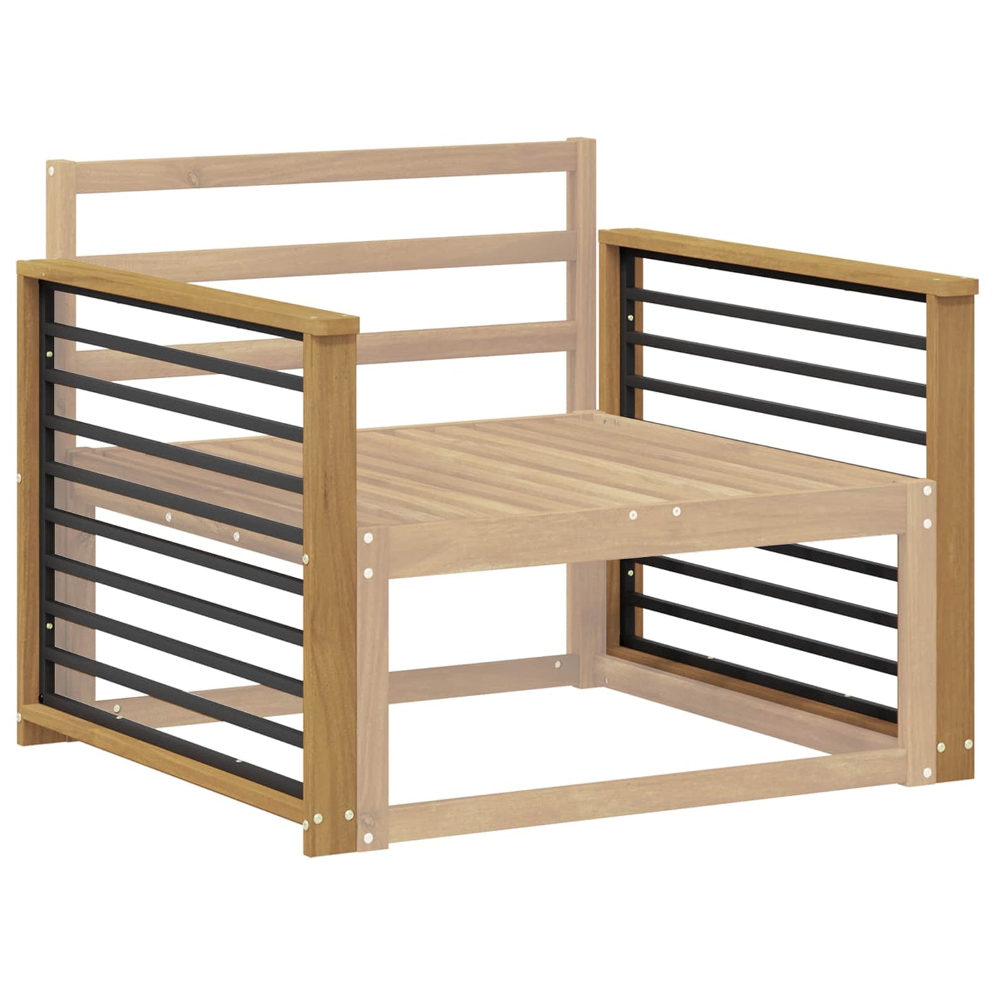 Armlene Modul 2 pcs Hvit 80 x 6 x 61 cm Solid akasietre