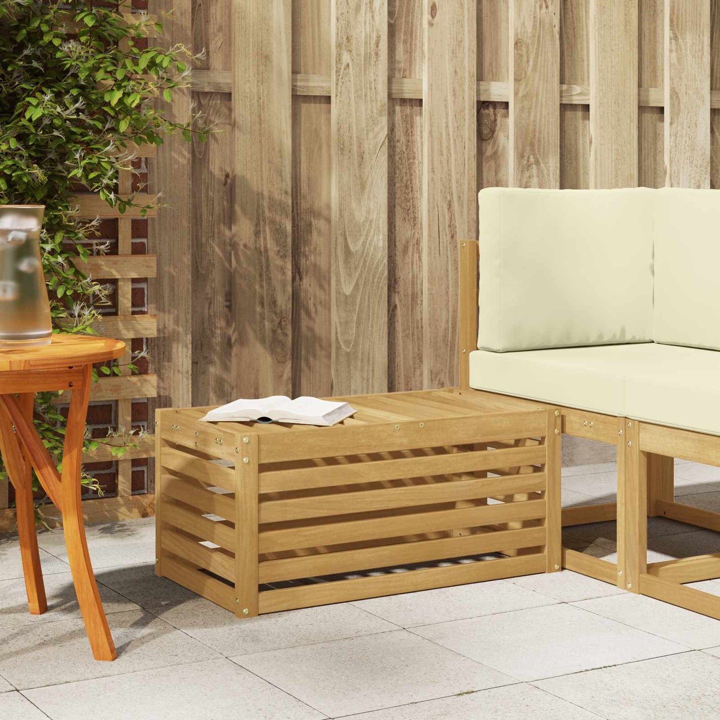 Utendørs Krakk Benk Hvit 79 x 43 x 37 cm Solid akasietre