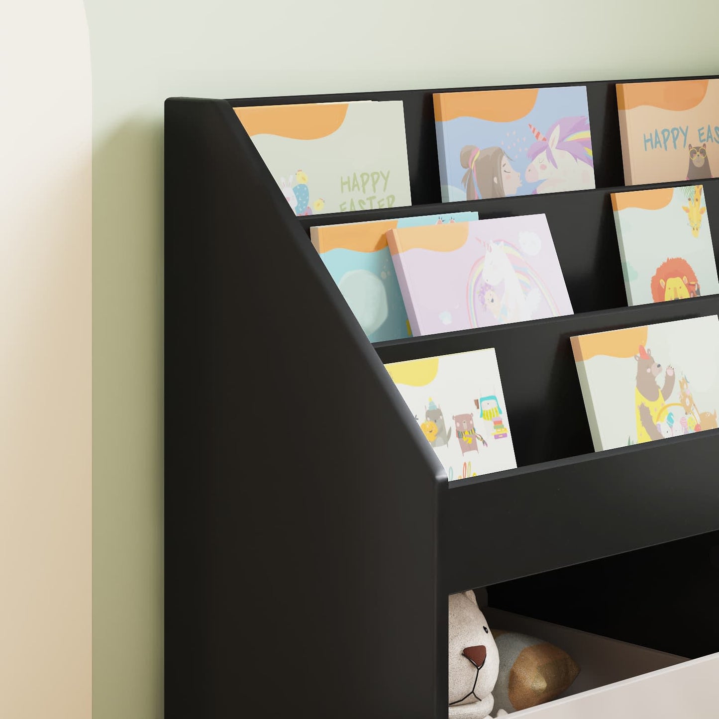 Barneskrivebokhylle Svart 72,5 x 29,5 x 69 cm Konstruert tre