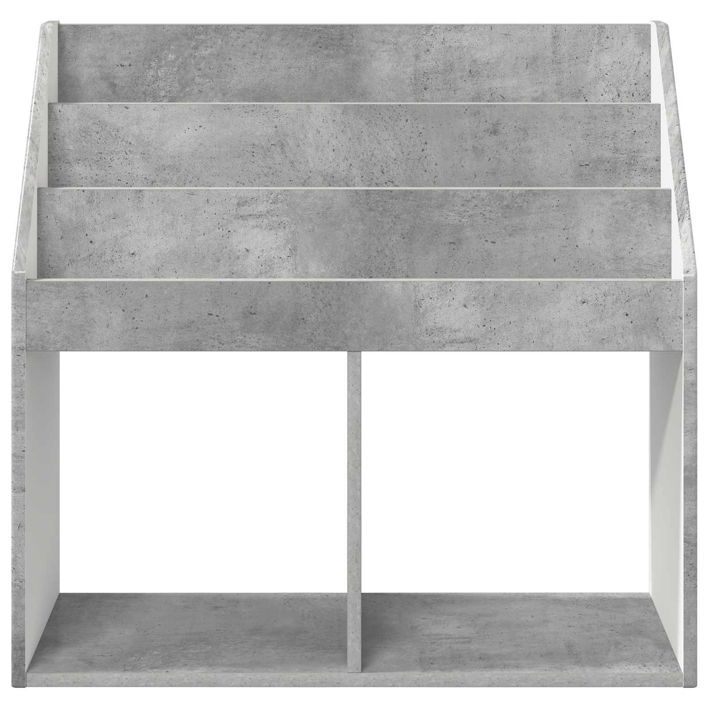 Barneskrivebokhylle med lagring Betonggrå 72,5 x 29,5 x 69 cm