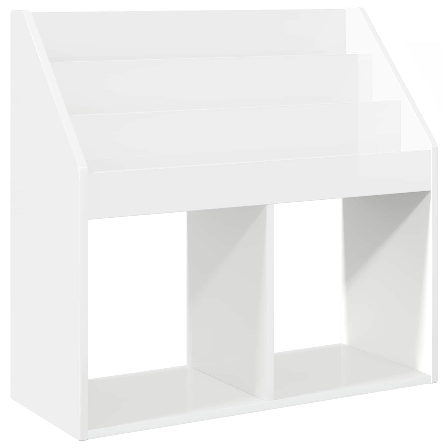 Barneskrivebokhylle Høyglanset hvit 72,5 x 29,5 x 69 cm